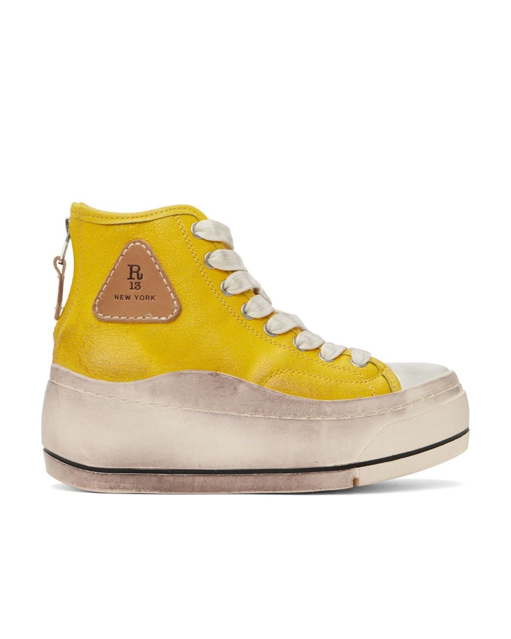 R13 Yellow Kurt High Top Sneakers