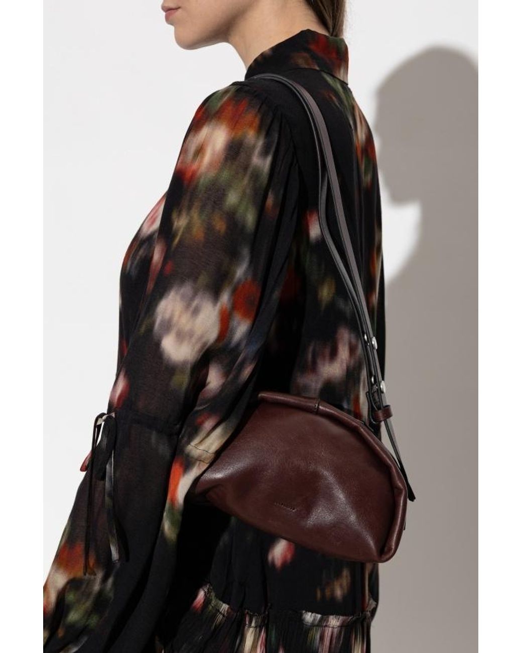 AllSaints Brown Zippered Shoulder Bag