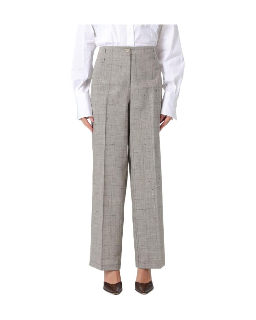 Semicouture Gray High-Waisted Casual Pants