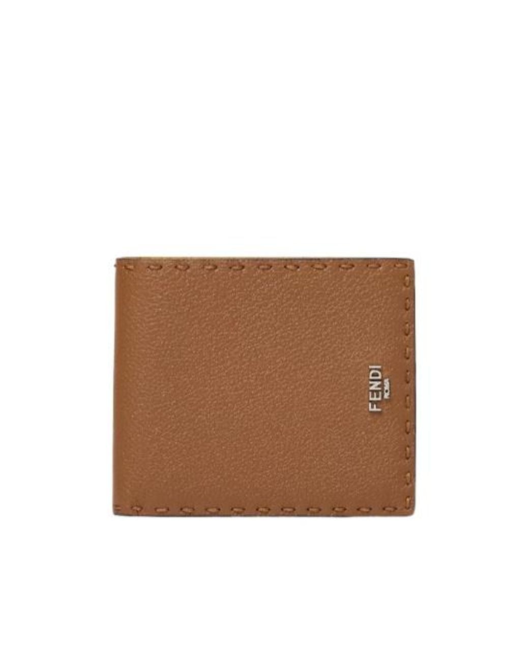 Fendi Brown Selleria Bi-Fold Wallet for men