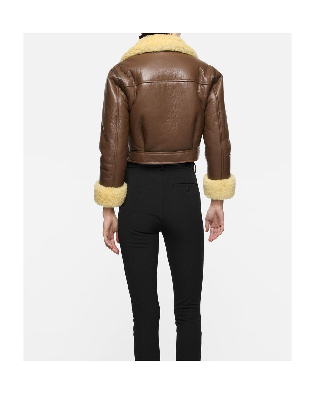 Acne Metallic Shearling Biker Jacket