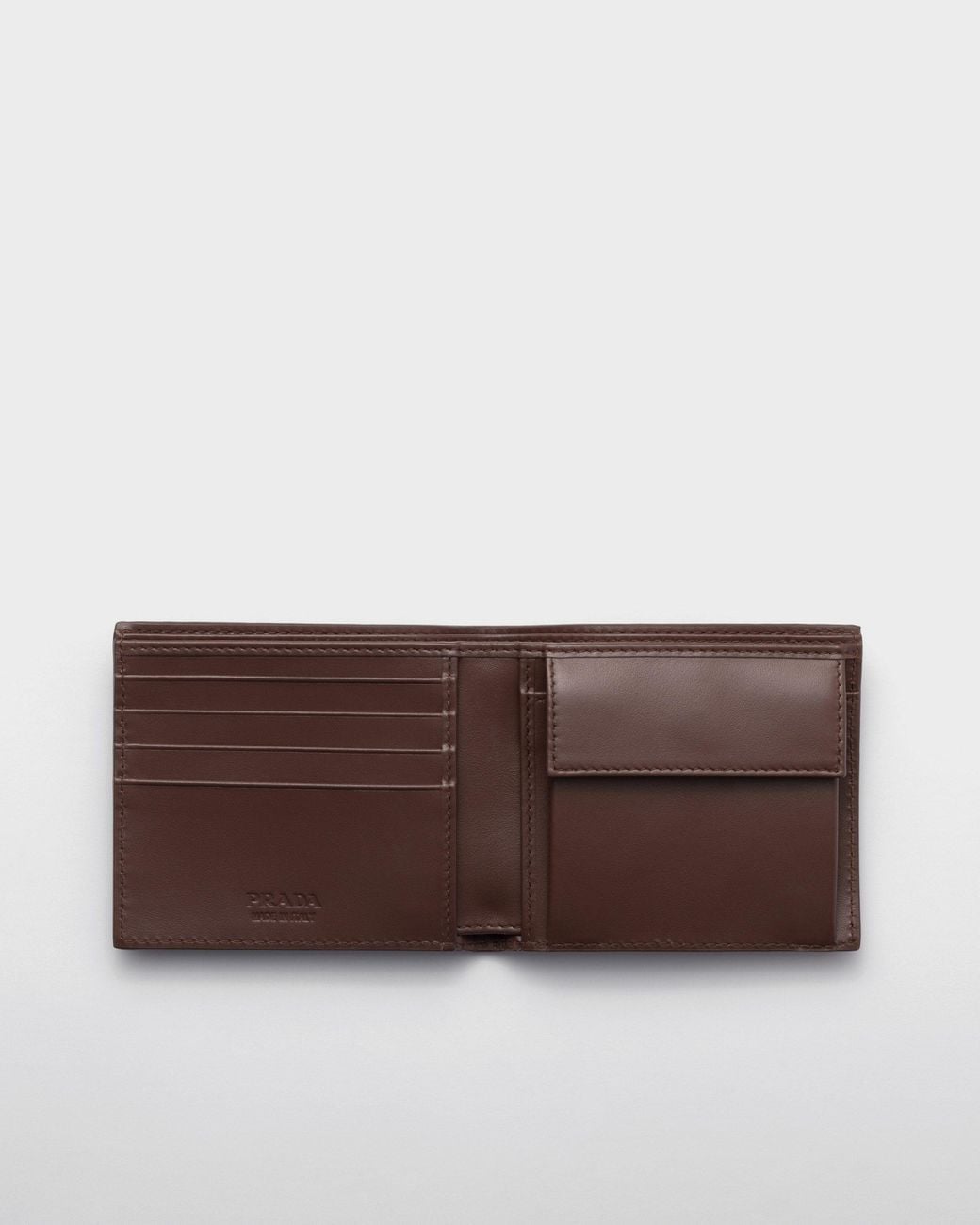 Prada Brown Triangle-Logo Wallet for men