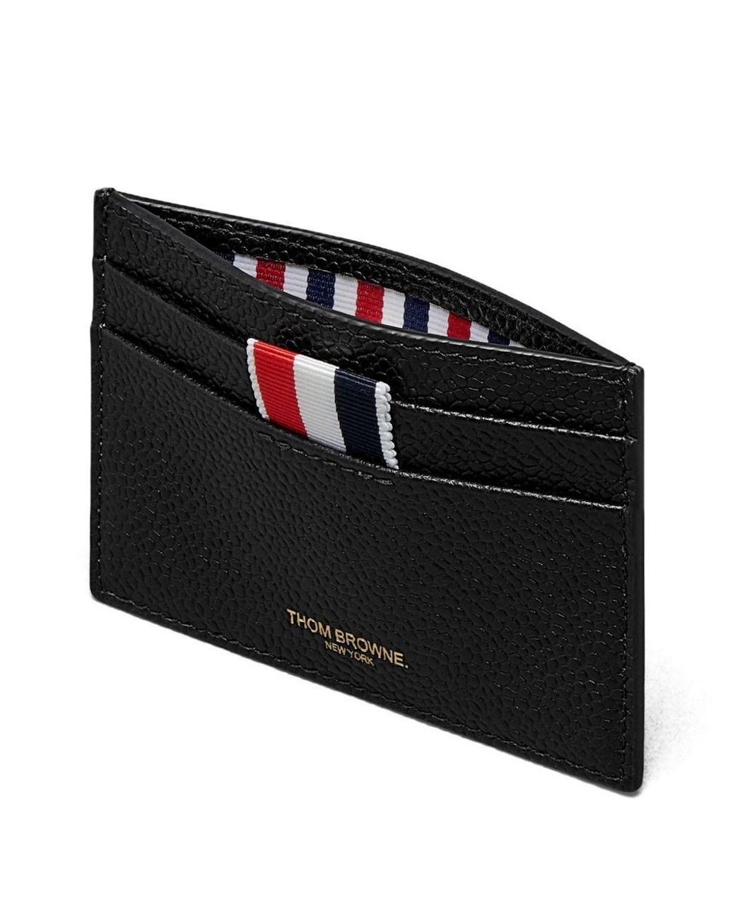 Thom Browne Black Hector Single Card Holder for men