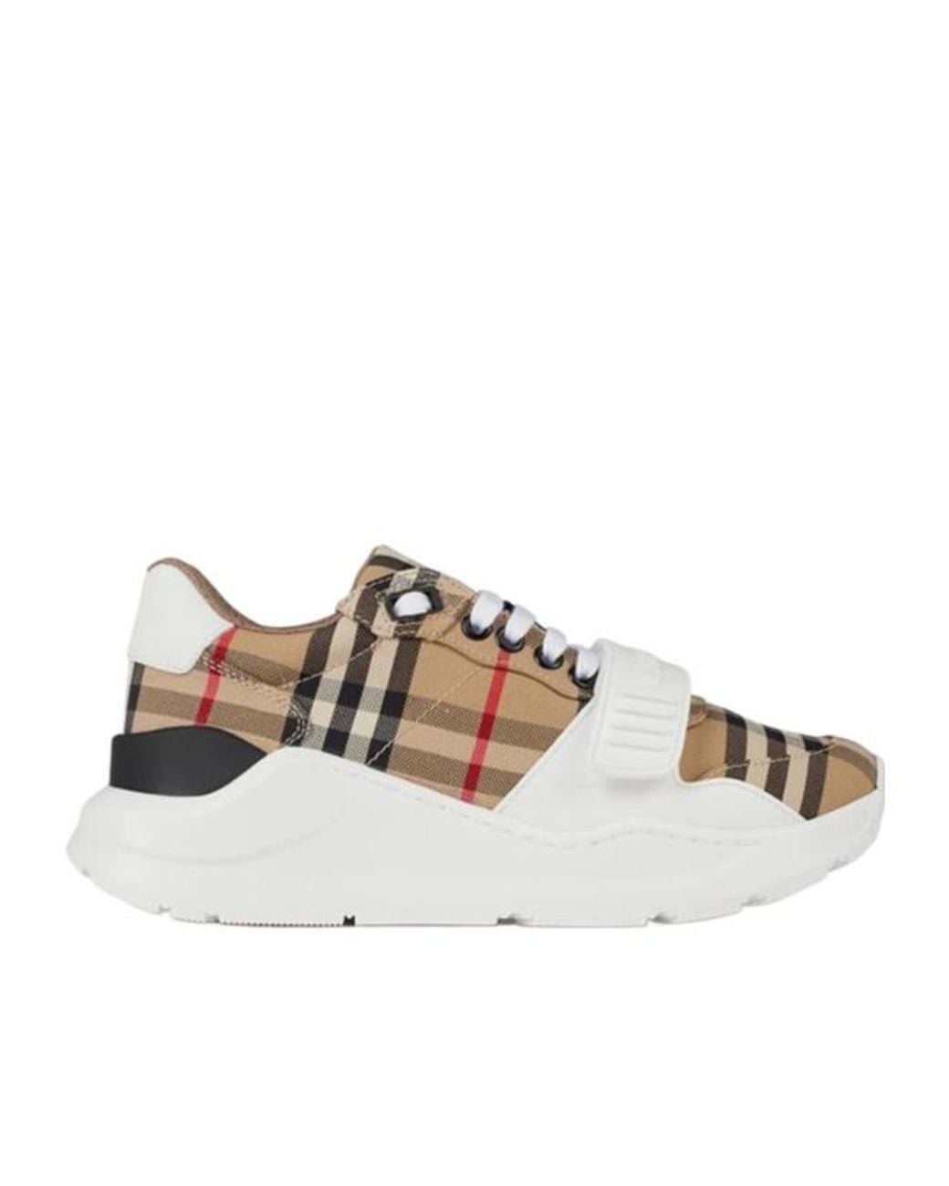 Burberry Multicolor Check Cotton New Regis Trainers