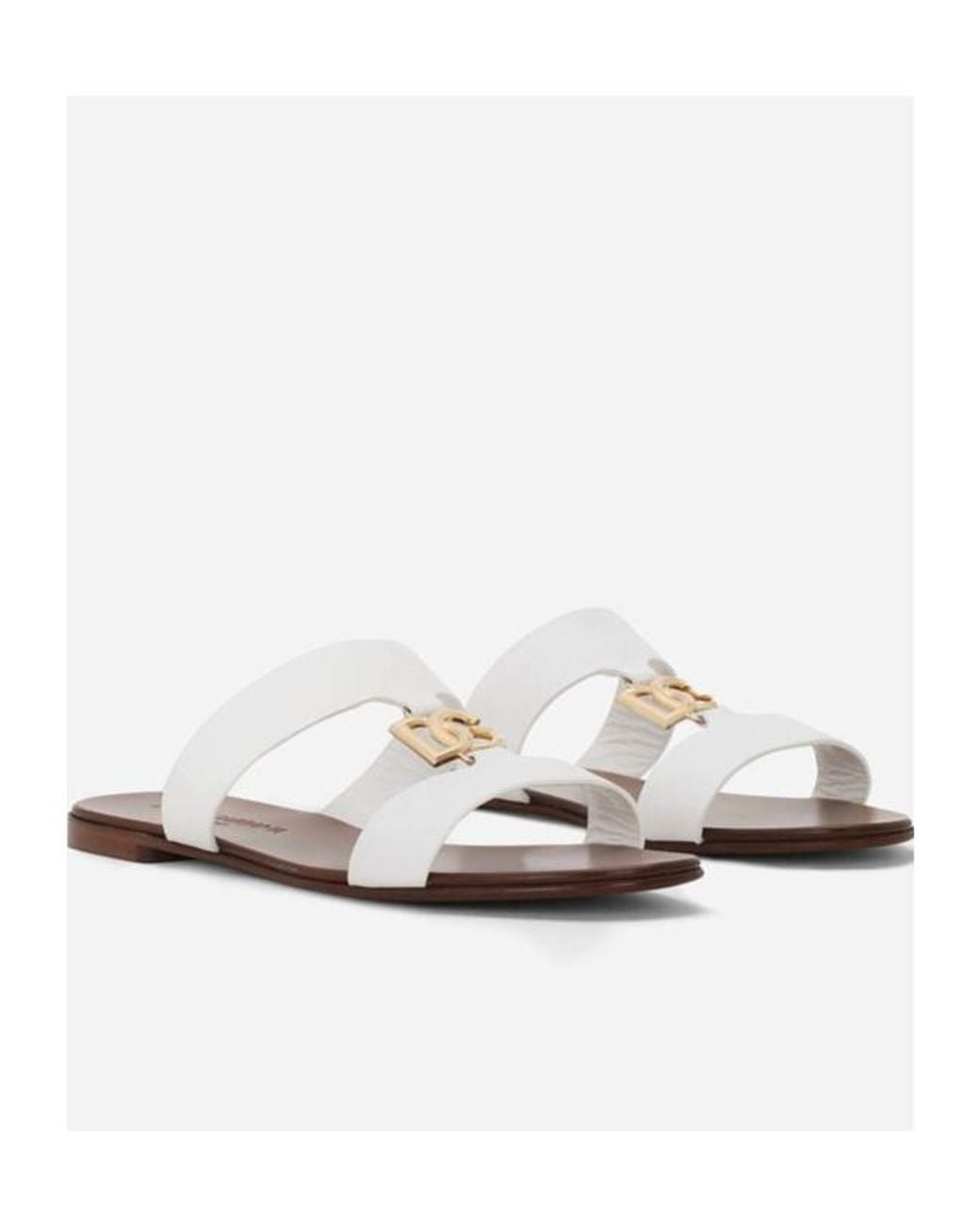Dolce & Gabbana White Bianca Leather Sandals