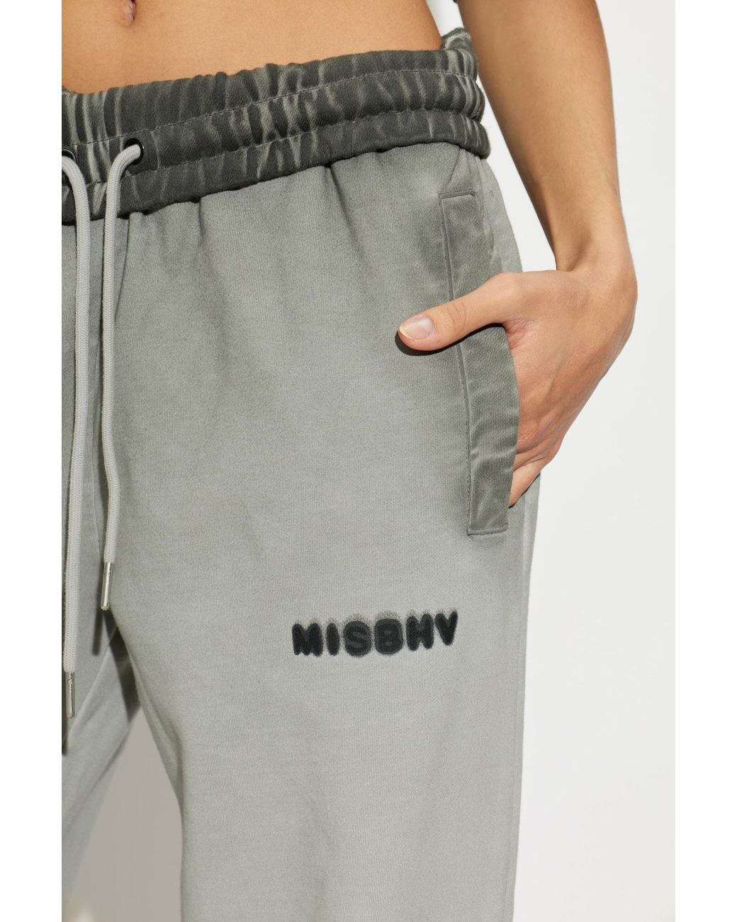 M I S B H V Gray Drawstring Athletic Pants for men
