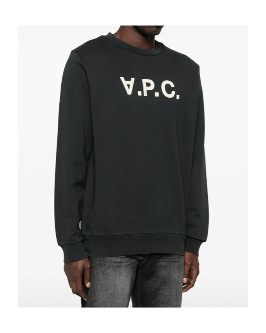 A.P.C. Black Logo Long Sleeved Sweatshirt for men