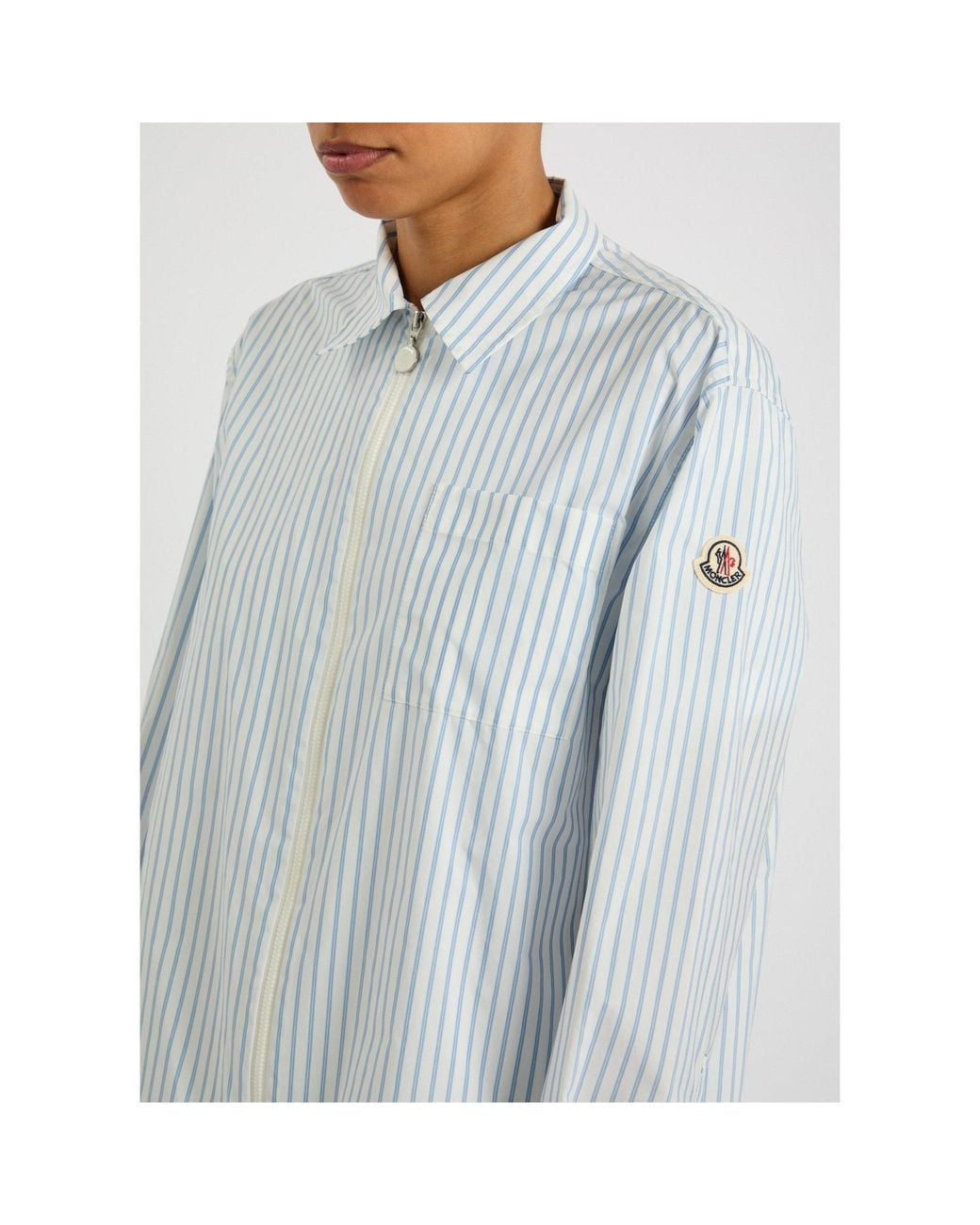 Moncler White Long-Sleeve Oversized-Fit Shirt