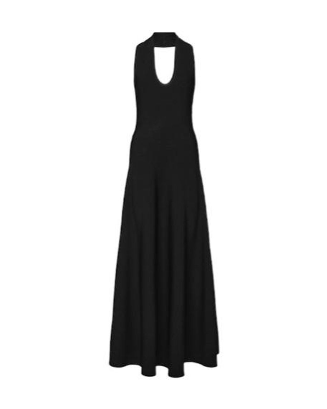 Khaite Black Deepv Neck Dress