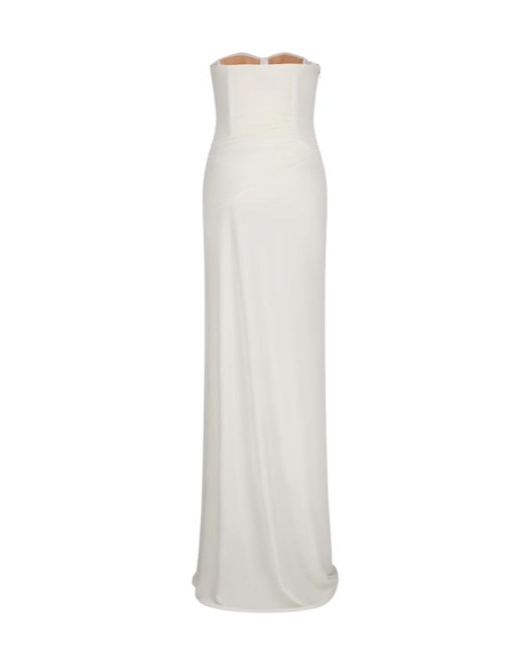 Blumarine White Strapless Maxi Dress