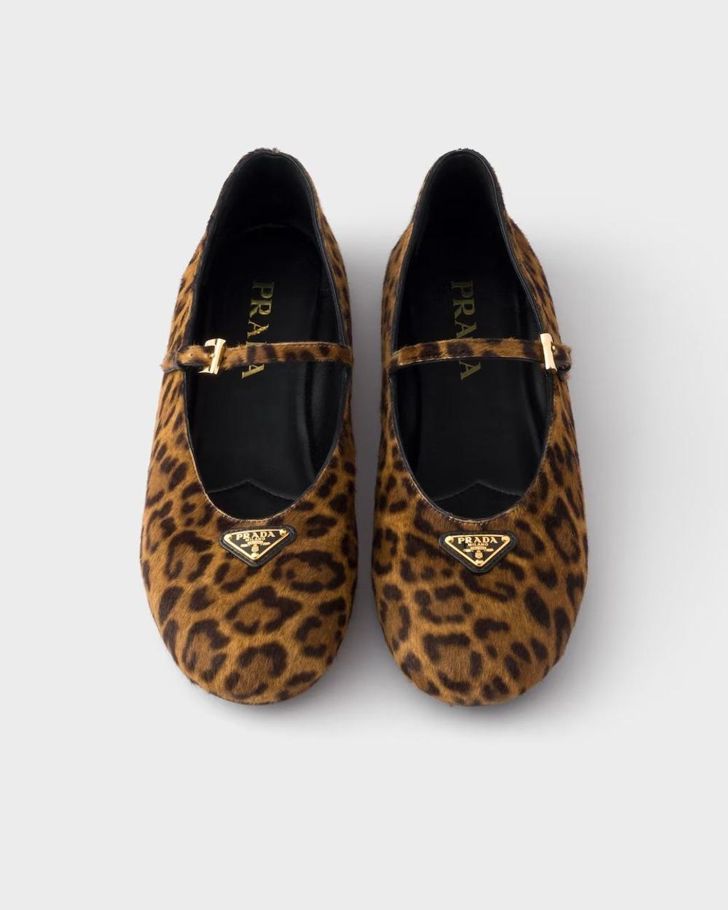 Prada Brown Printed Leather Ballerinas