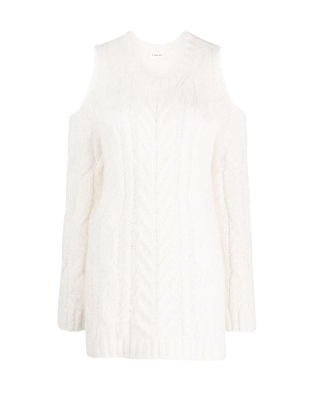 P.A.R.O.S.H. White Oulder Crochet Jumper