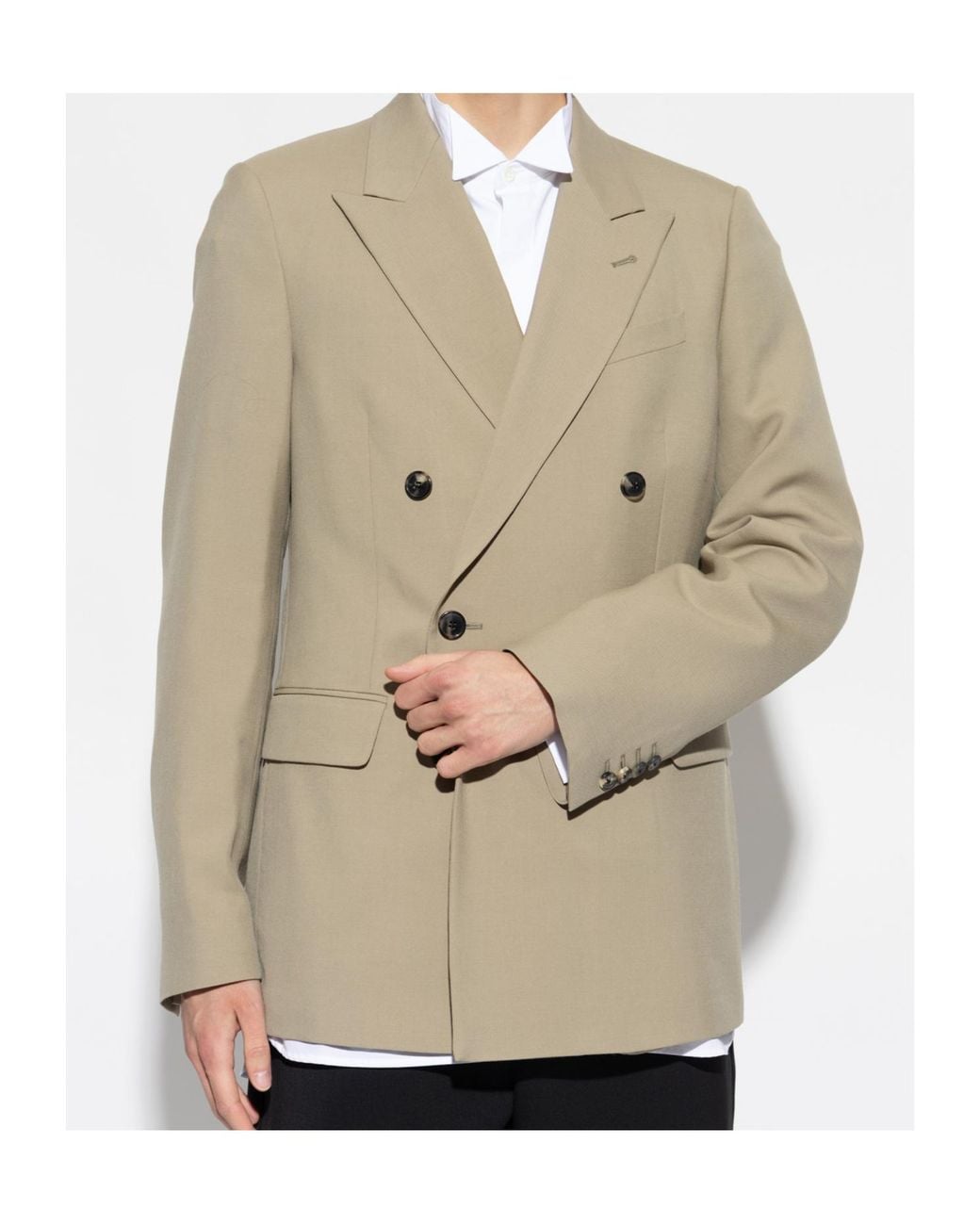 Dries Van Noten Natural Barry Double-Breasted Blazer for men