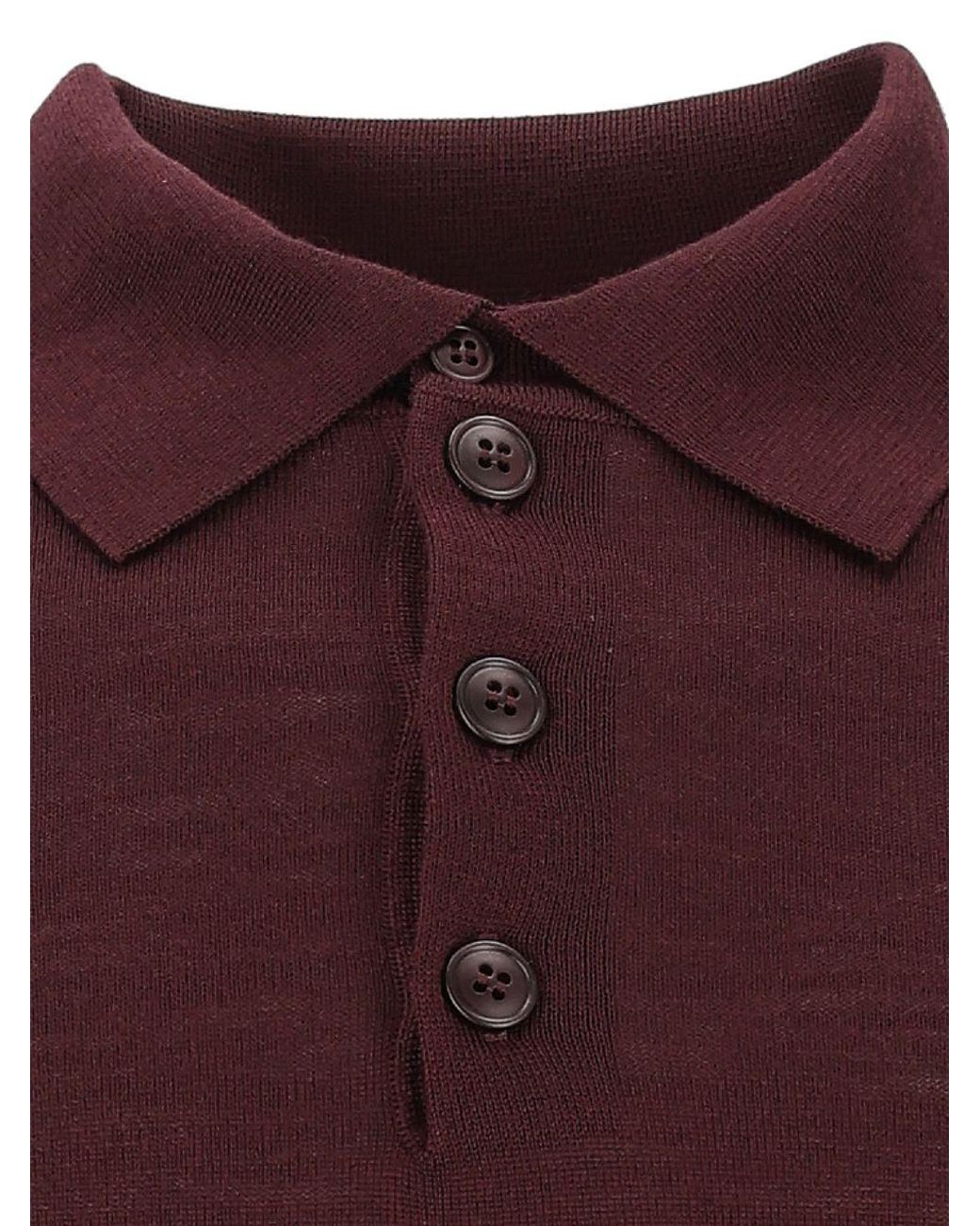 Emporio Armani Purple Polo Collar Knitted Sweater for men
