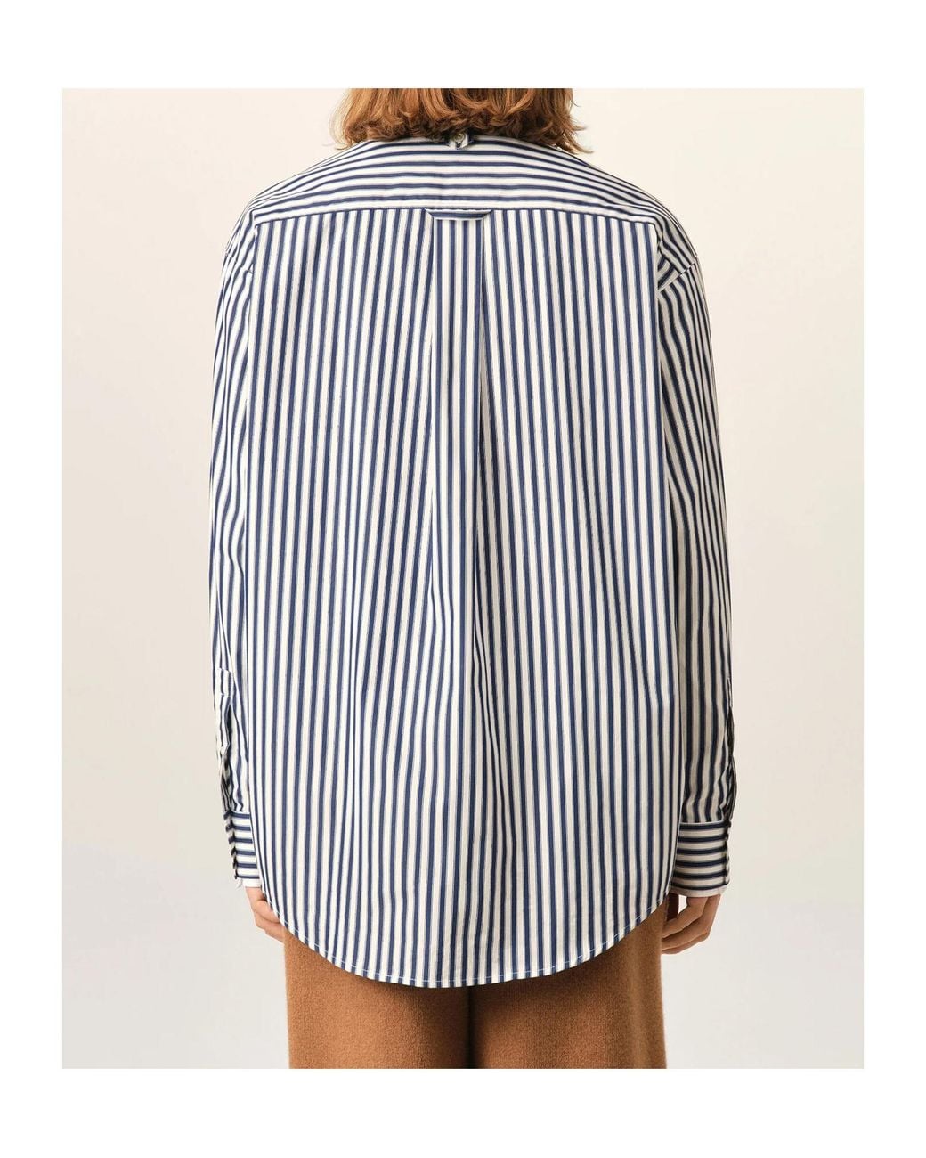 AMI Blue Ami Striped Long-Sleeve Shirt for men