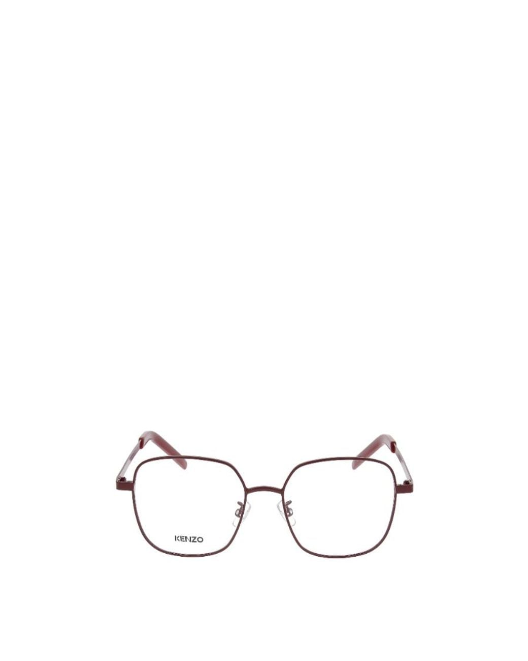 KENZO White Square Frame Glasses for men