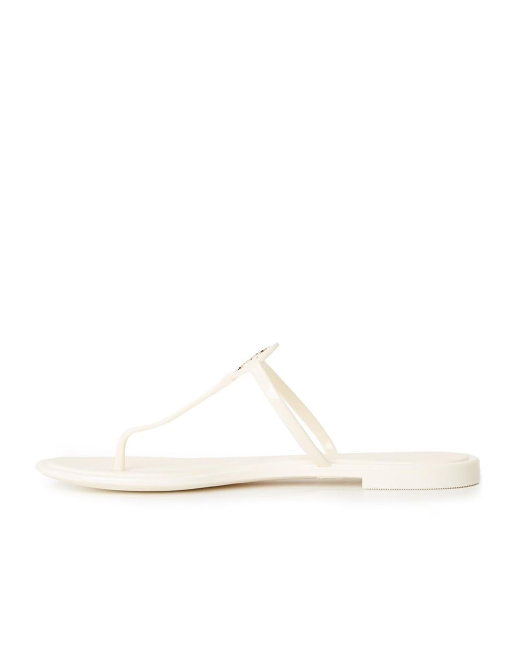 Tory Burch White Logo Flip-Flops
