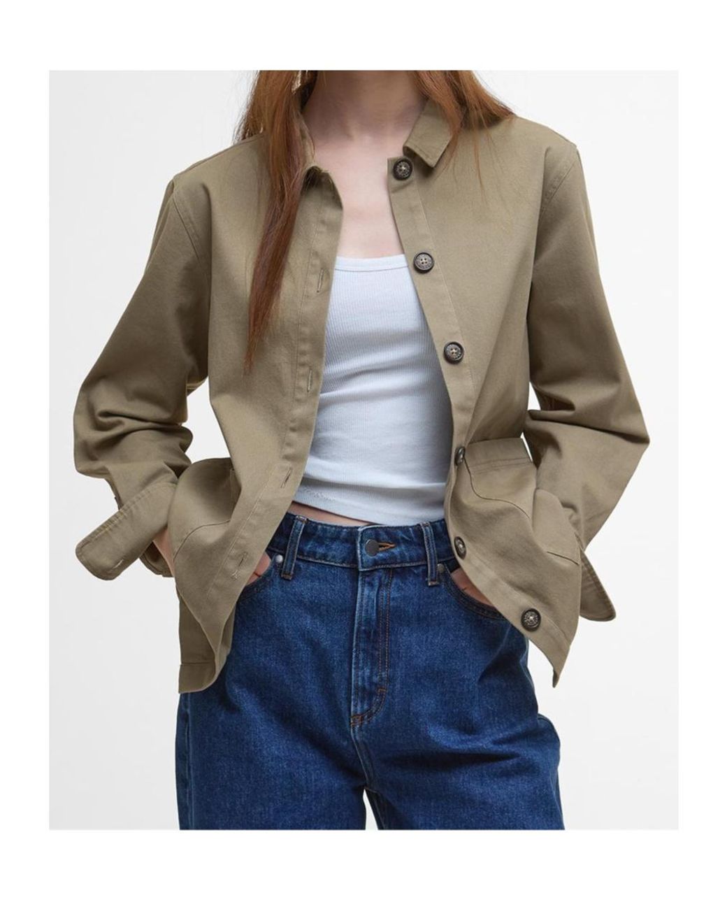 Barbour Green Lapel Long Sleeve Casual Jacket