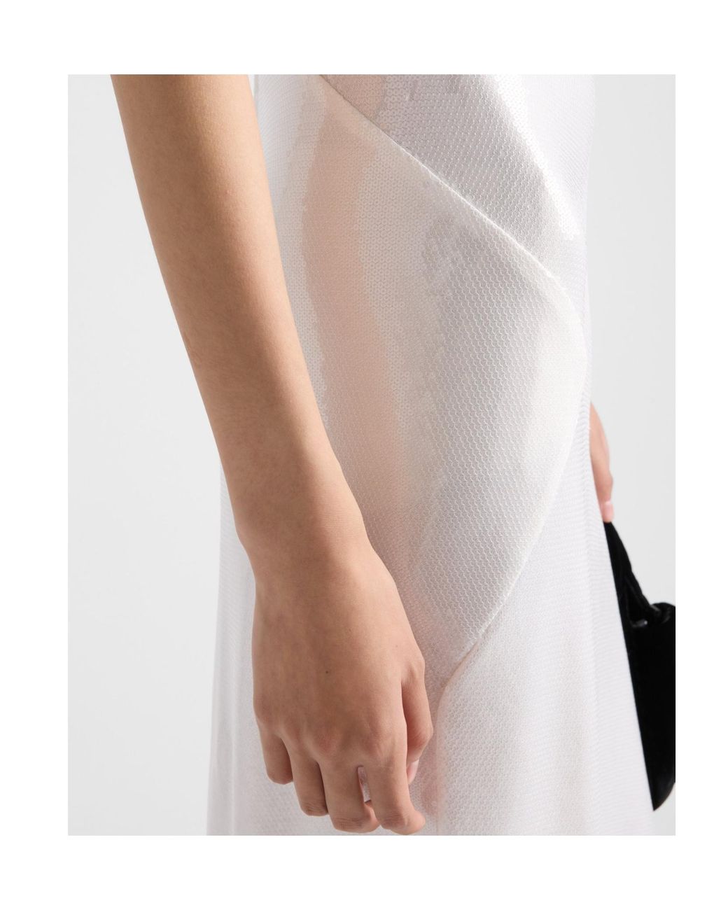Prada White Sequined Midi Dress