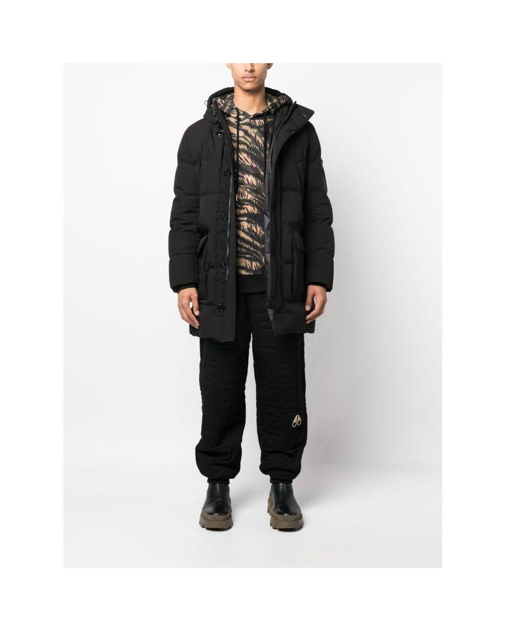 Fay Black Quilted Hooded Parka for men