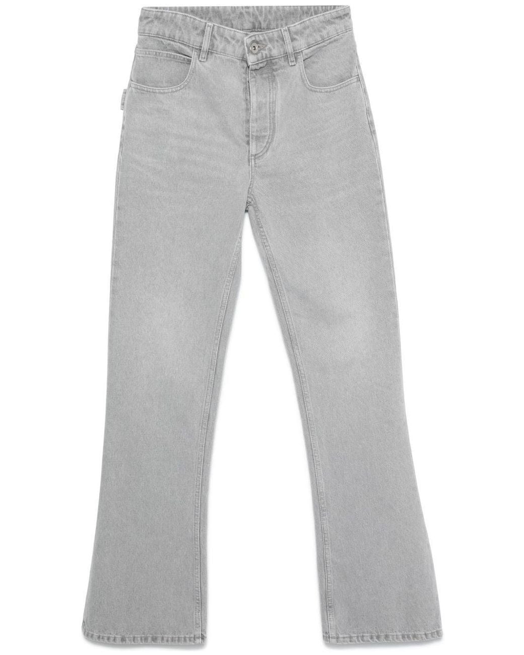 Bottega Veneta Gray Washed Flared Leg Jeans