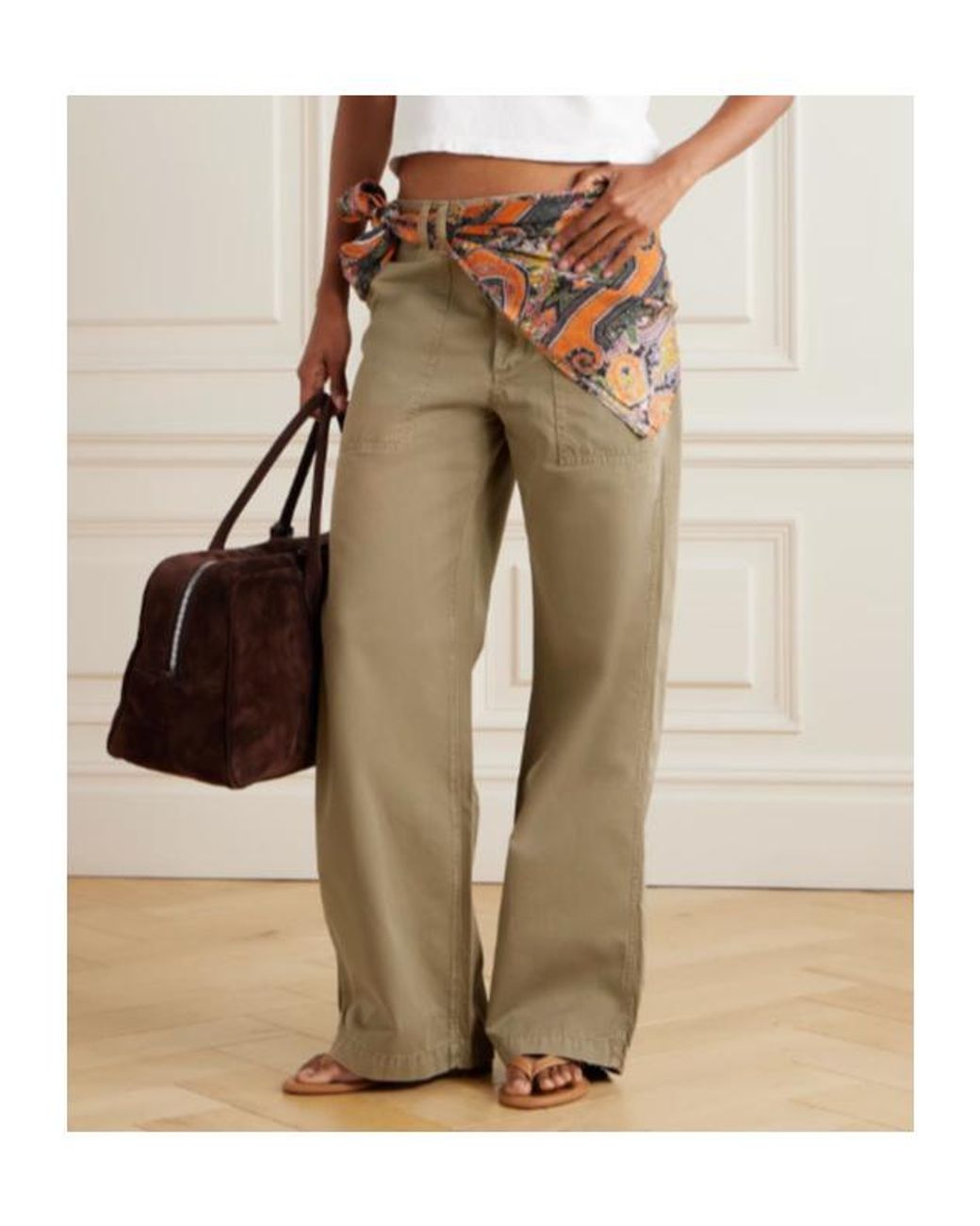 Agolde Natural Casual Pants With Belt Loops