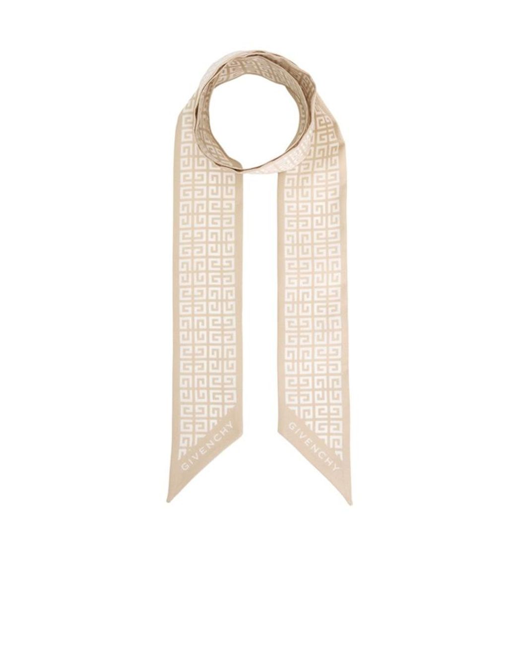 Givenchy White Pointed Silk Scarf