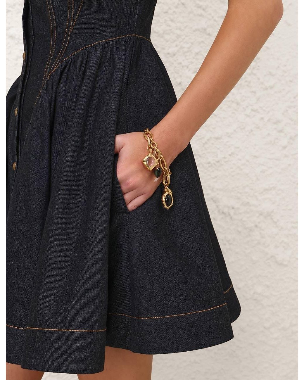 Zimmermann Black Buttoned Denim Shirt Dress