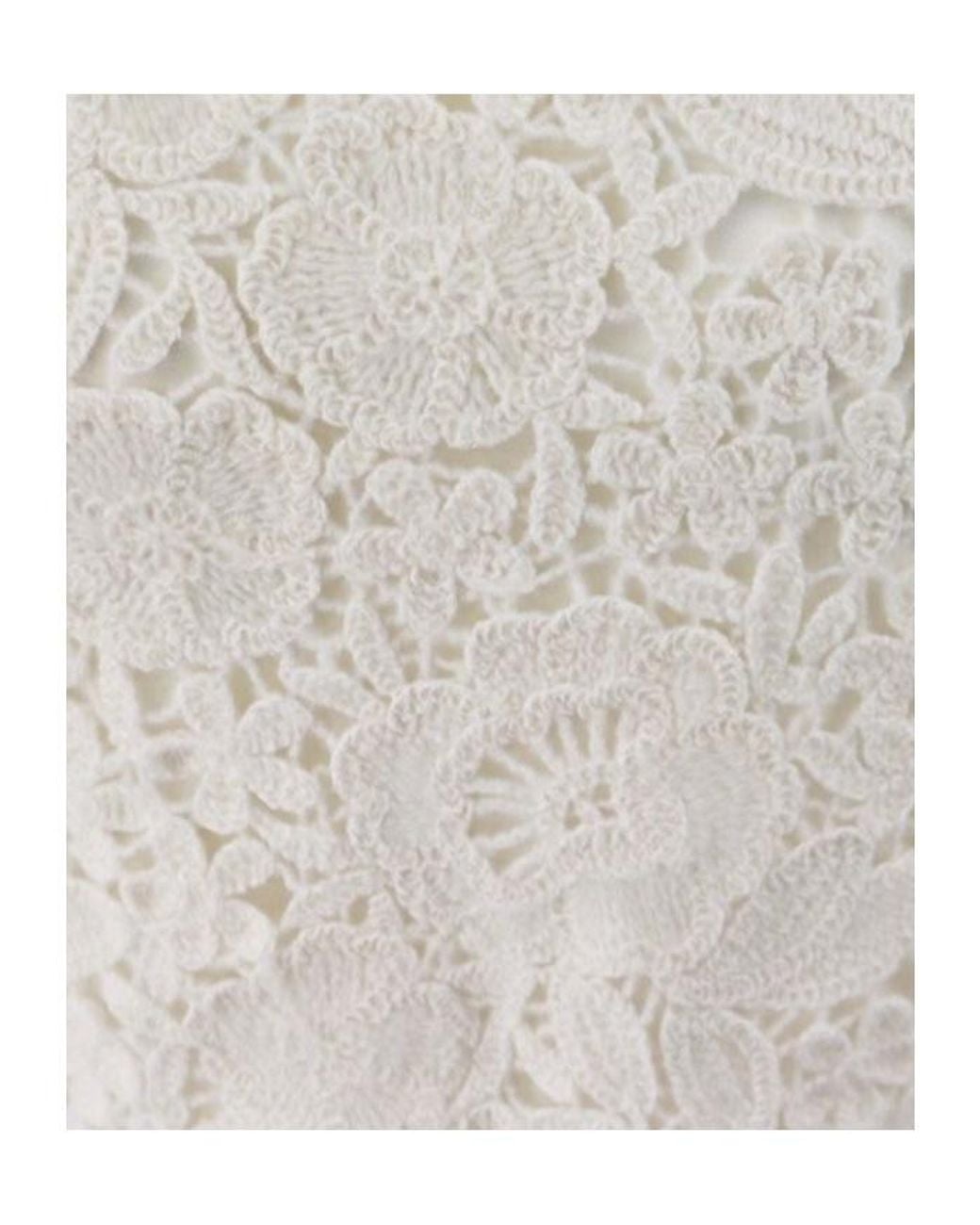 ERMANNO FIRENZE White Floral Openwork Midi Skirt