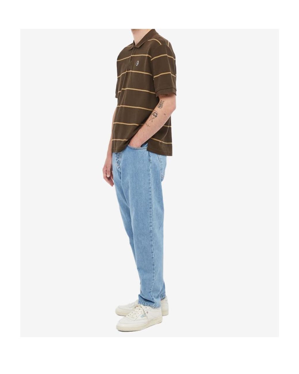 Carhartt Blue Newel Logo-Patch Straight-Leg Jeans for men