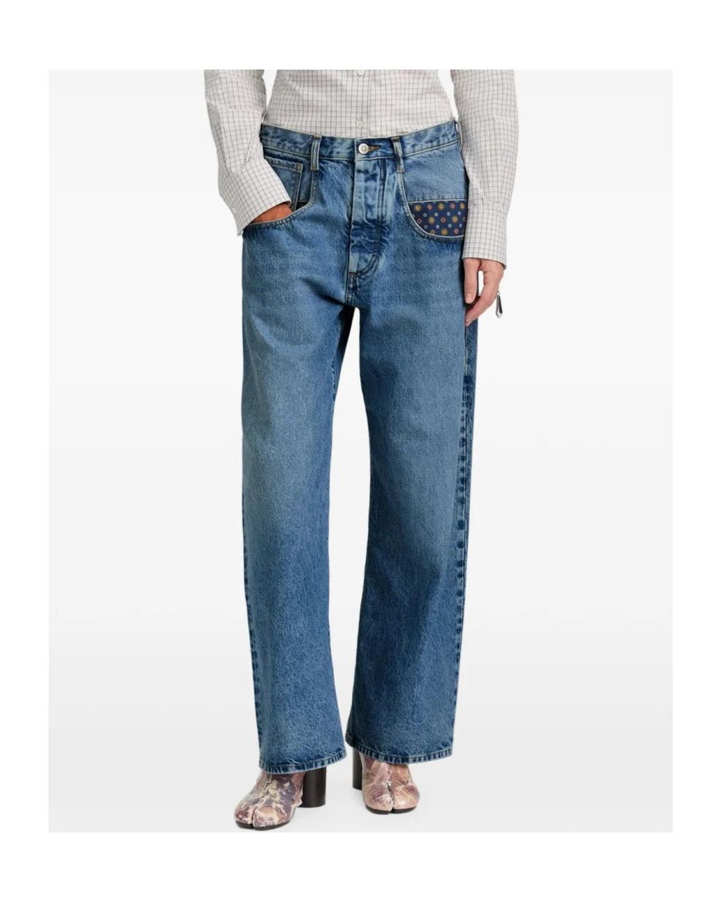 Maison Margiela Blue Pocket Square Jeans