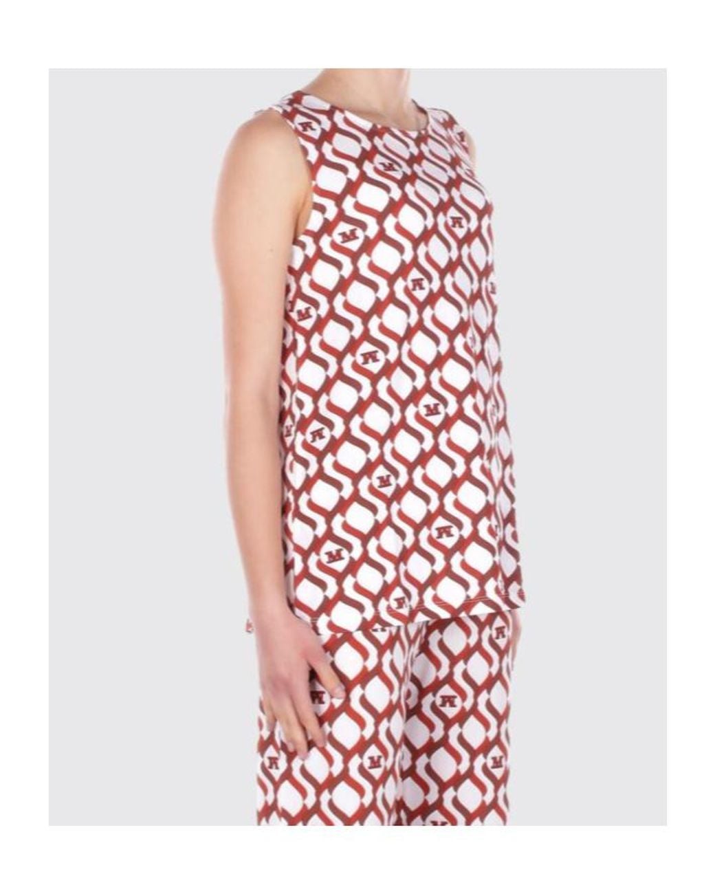 Max Mara Red Beachwear Pattern-Printed Top