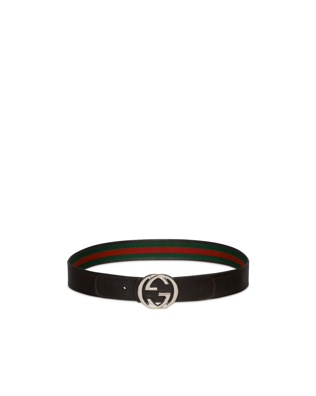Gucci White Interlocking G Buckle Reversible Belt for men