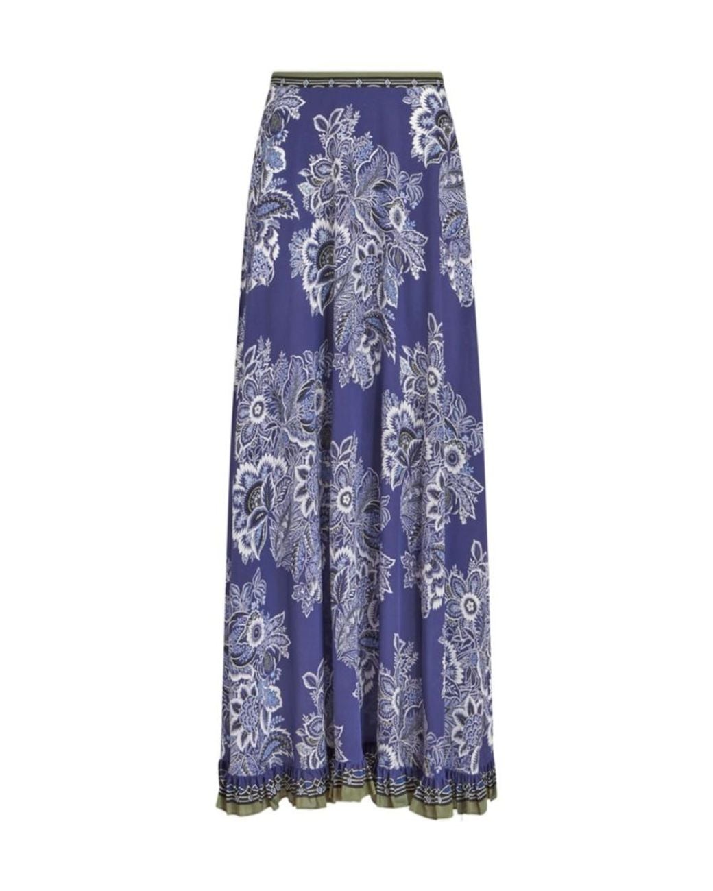 Etro Blue Floral Printed Maxi Skirt