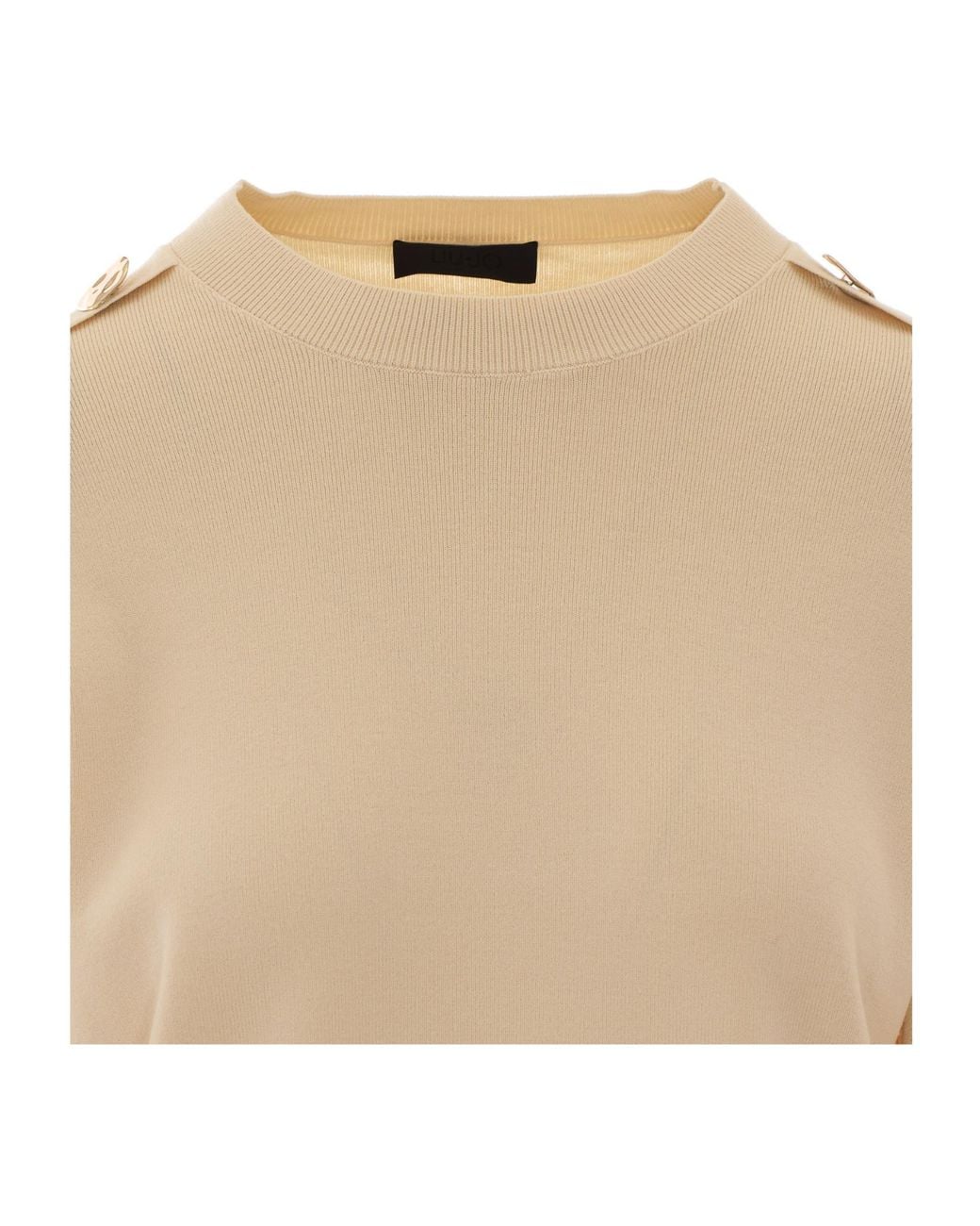 Liu Jo Natural Button-Shoulder Sweater
