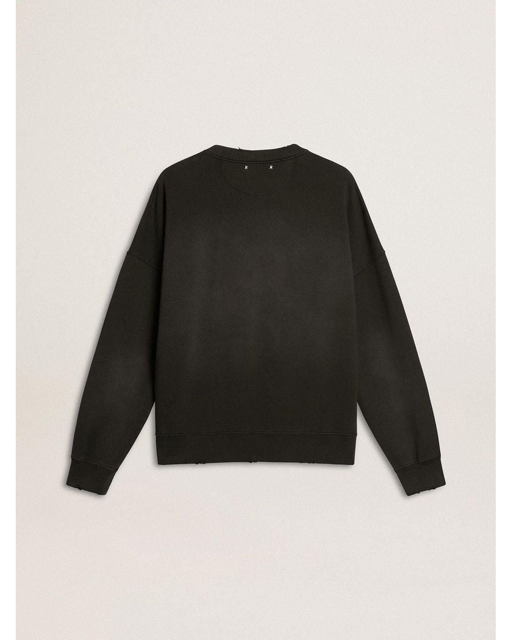 Golden Goose Deluxe Brand Black Logo Printed Crewneck Sweatshirt for men