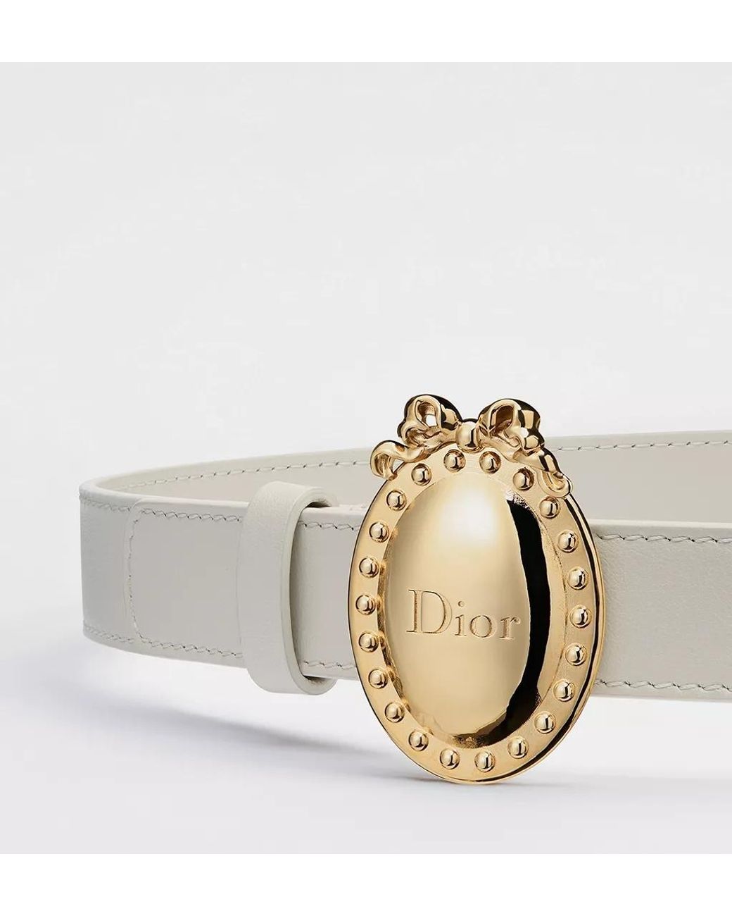Dior White Logo Belt