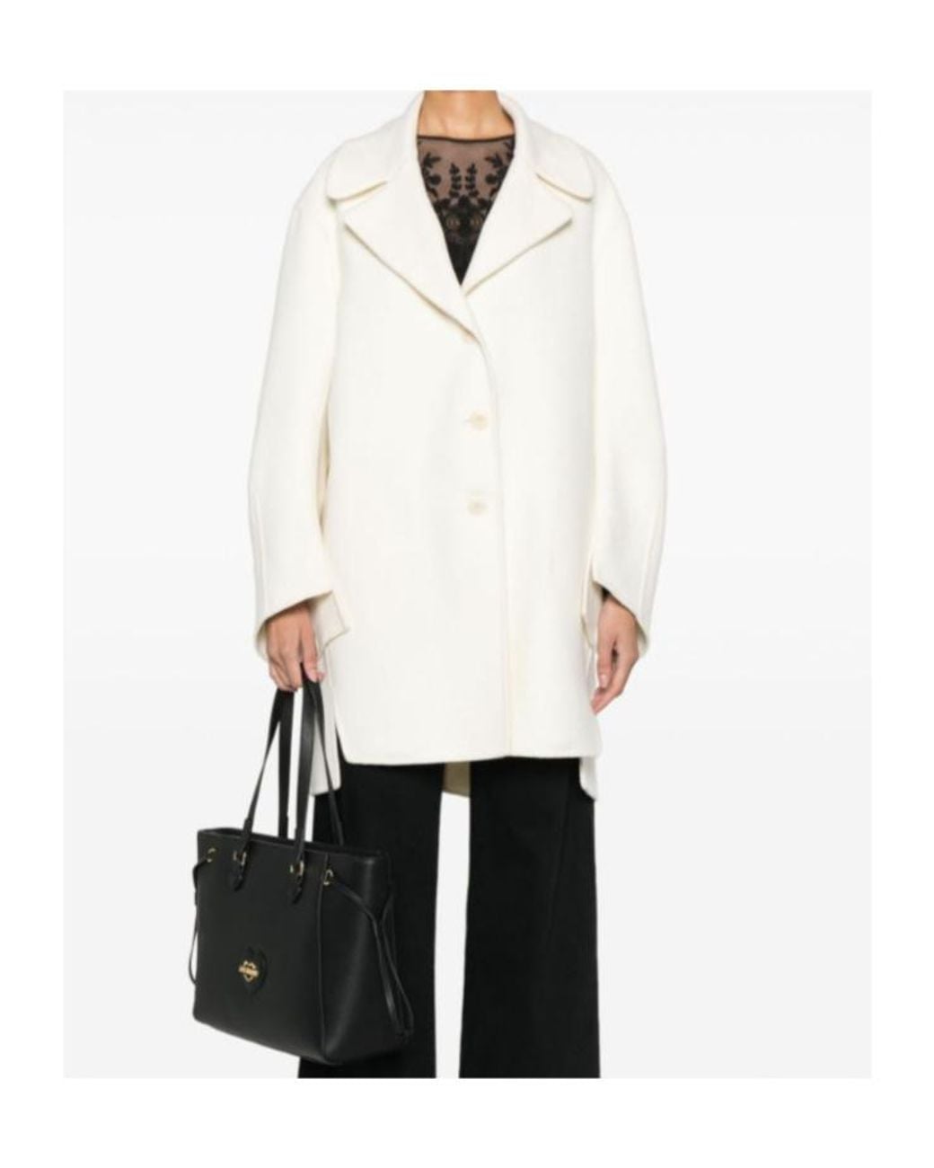 Ermanno Scervino White Collared Coat