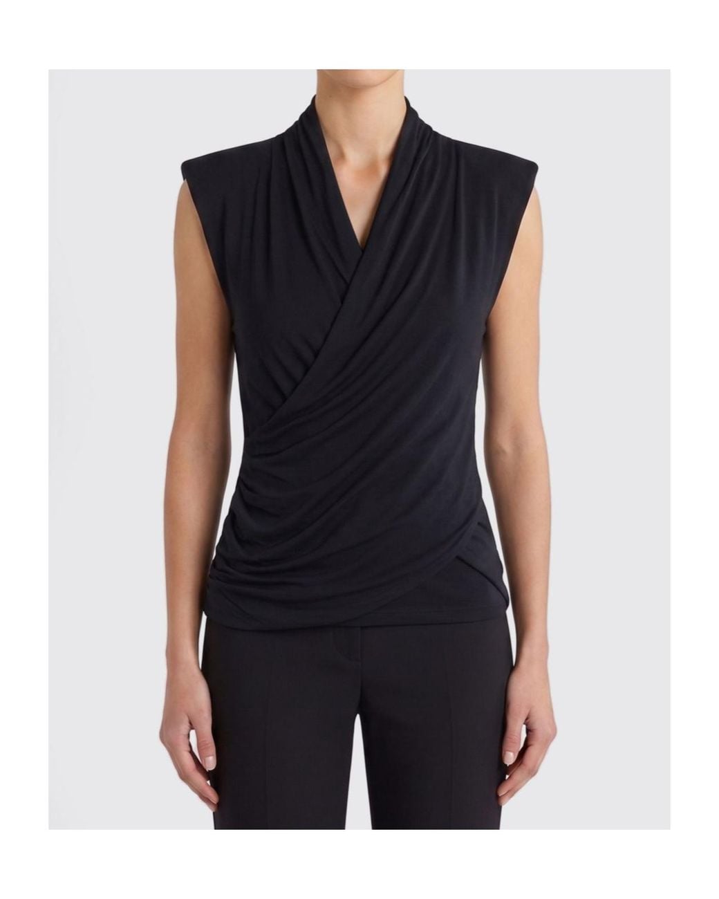 Thom Krom Blue Draped Sleeveless Top