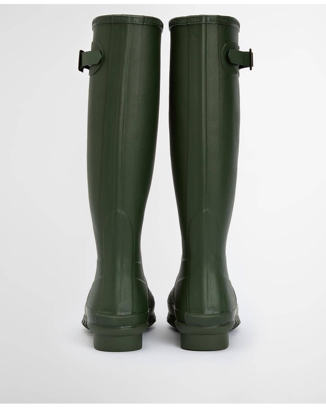 Barbour Green Logo Patch Round Toe Boots