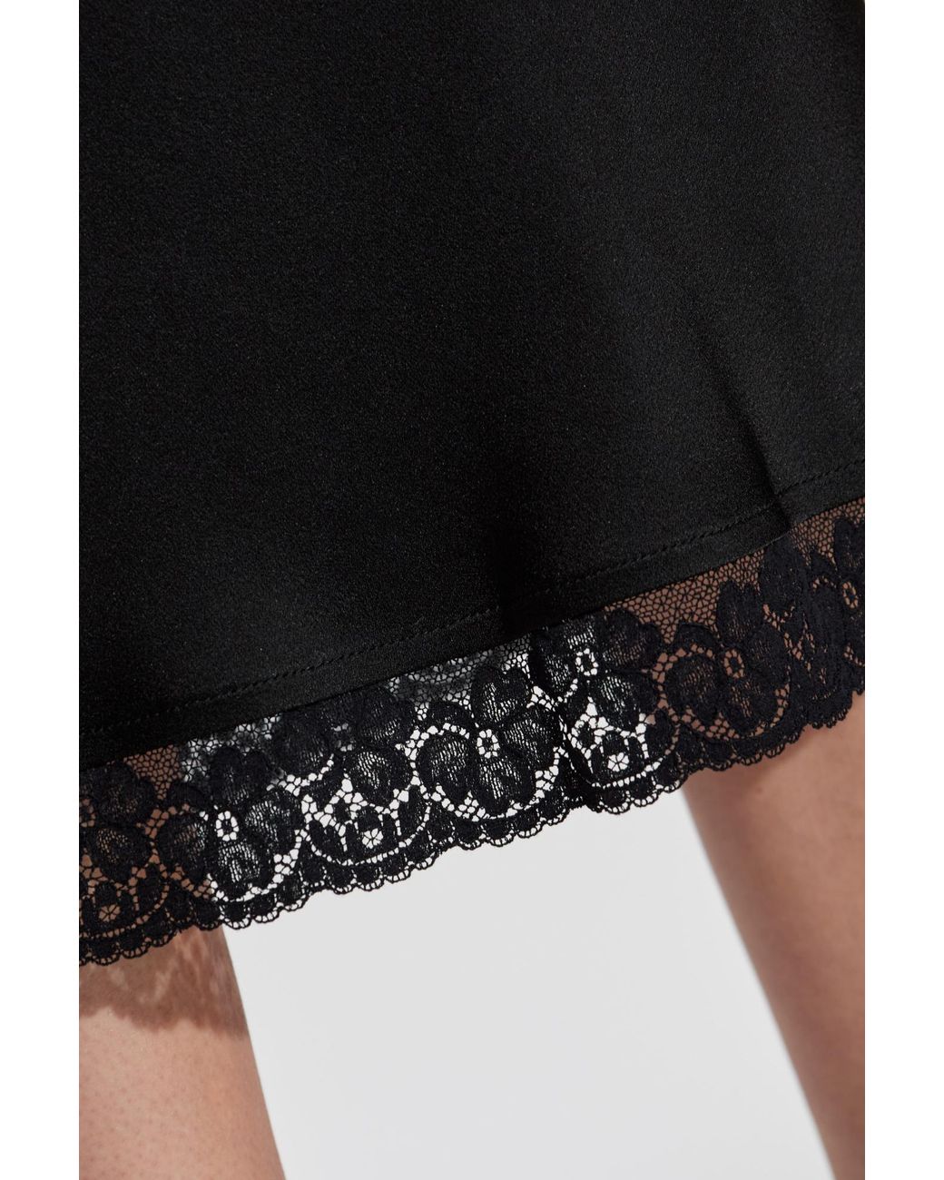 Victoria Beckham Black Floral-Lace Midi Skirt