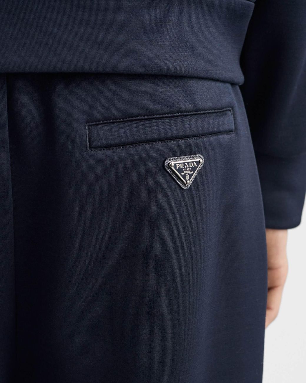 Prada Blue Technical Cotton And Re-Nylon Pants for men