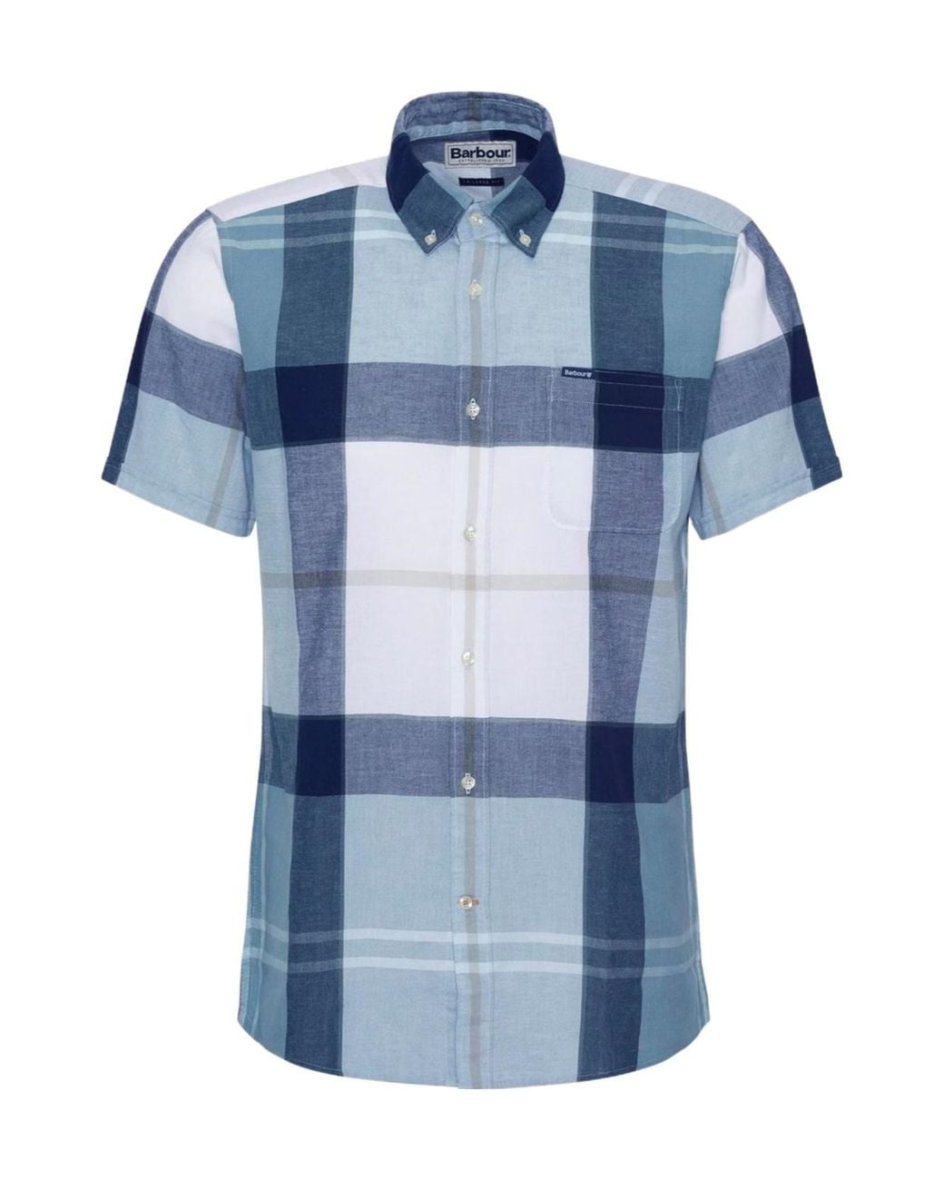 Barbour Blue Douglas Short Sleeve Shirt for men