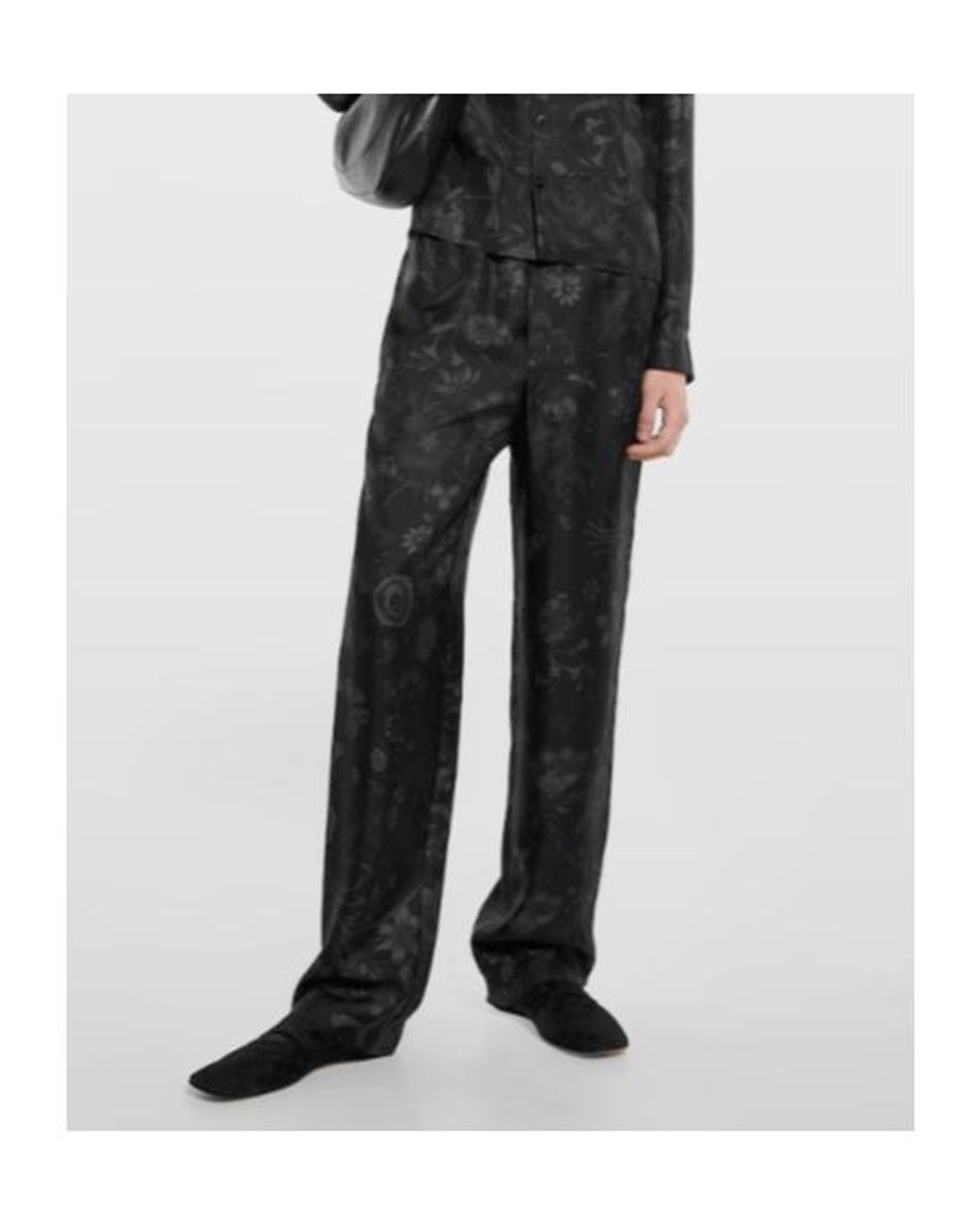 Gucci Gray Printed Silk Twill Pants for men