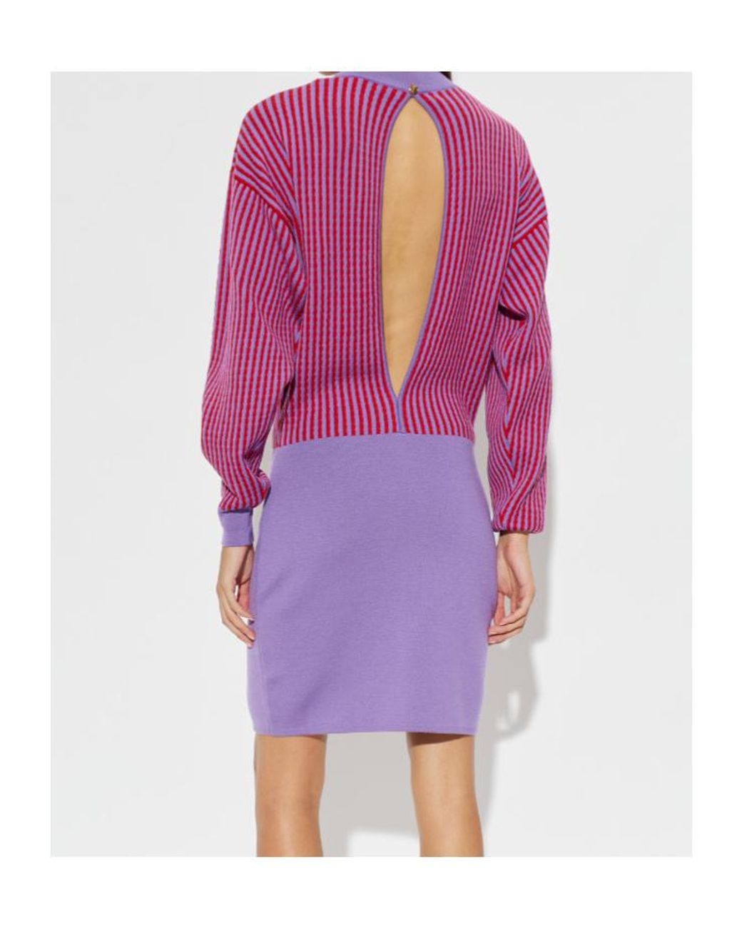 Versace Purple Cable-Knit Mini Dress