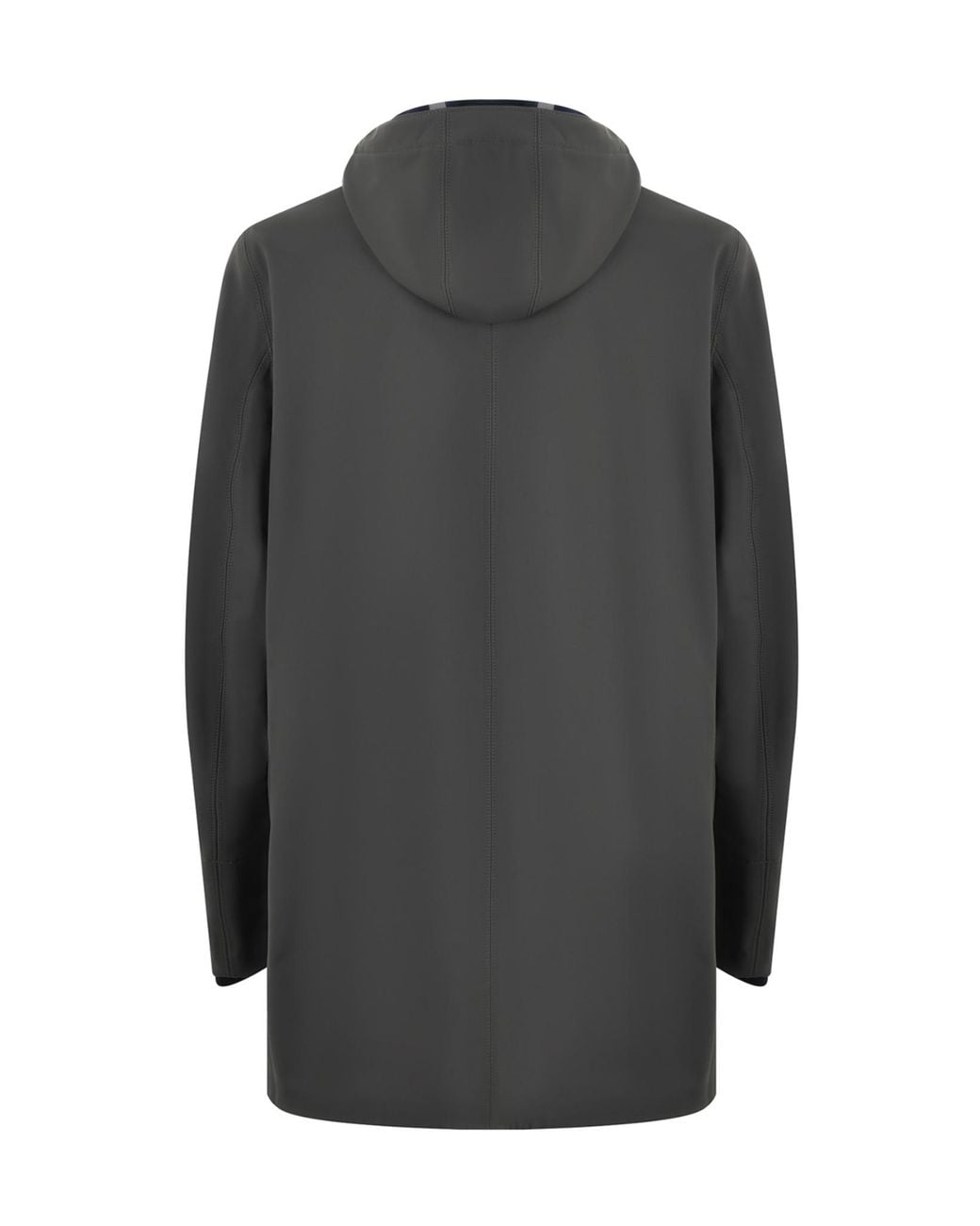 K-Way Gray Slim Fit Hooded Coat for men