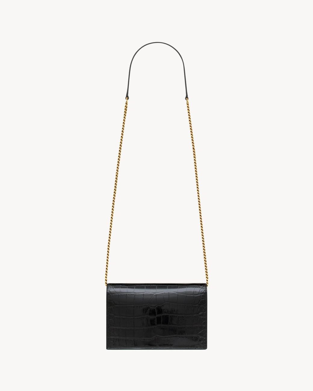 Saint Laurent White Cassandre Envelope Chain Wallet