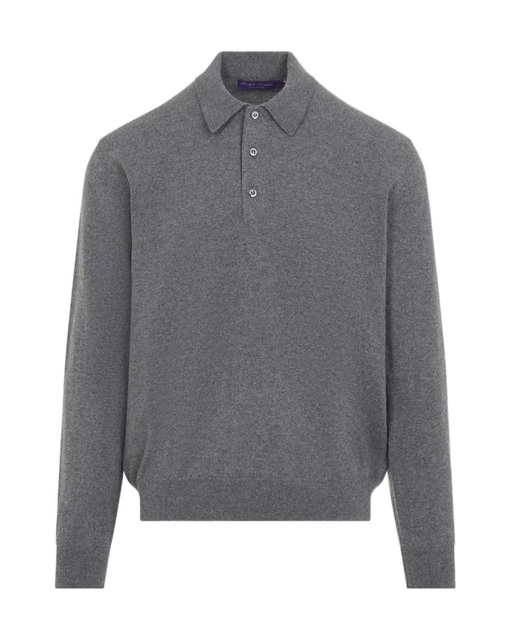 Ralph Lauren Gray Long-Sleeve Knit Polo Jumper for men