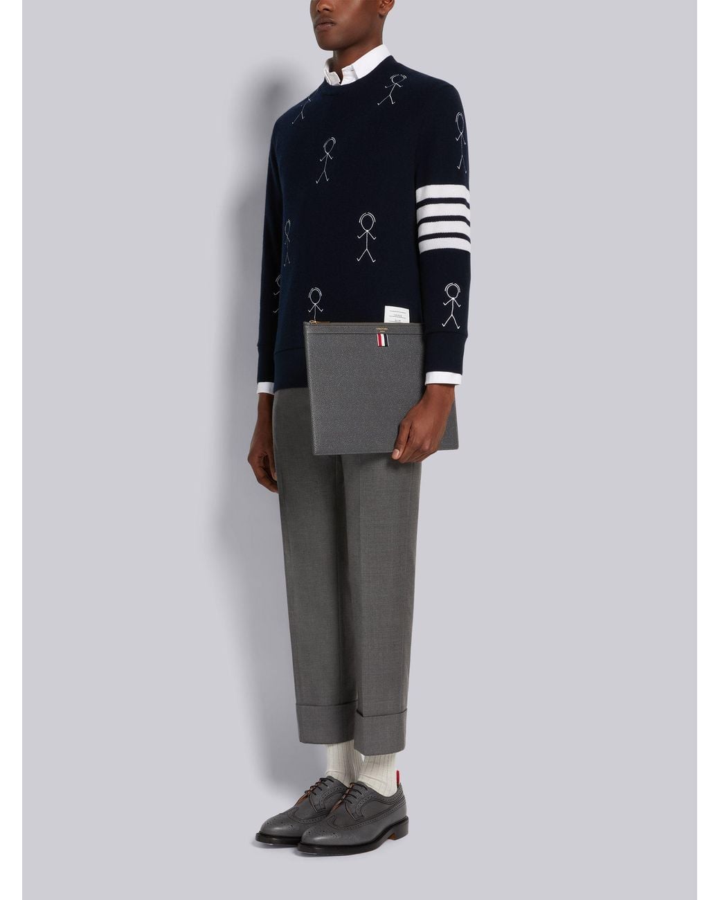 Thom Browne Gray Logo Document Holder for men