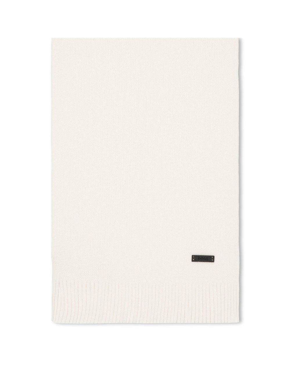 Boss White Albas Medium Thickness Scarf for men
